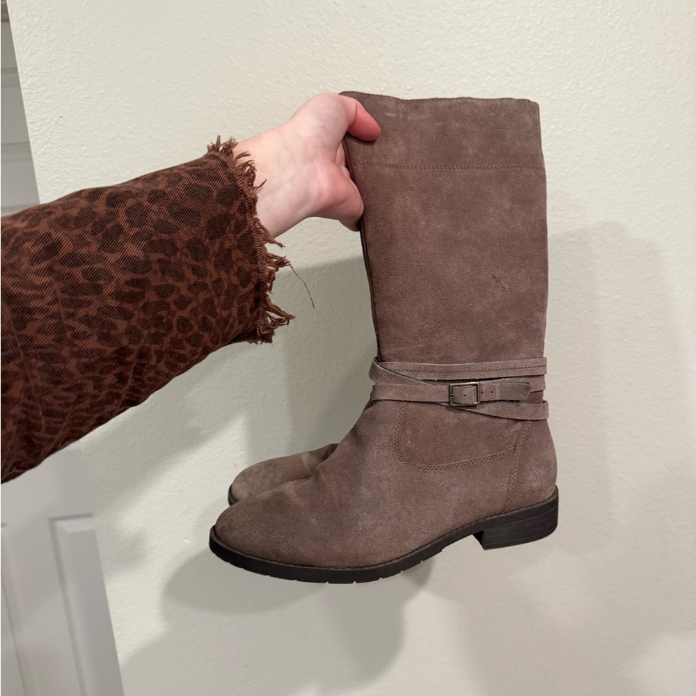 Lands' End Women's Heeled Boots in Brown Suede sz7